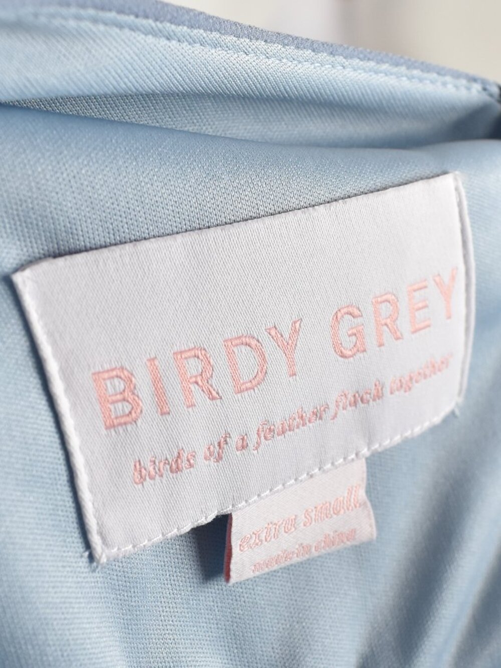 Birdy Grey HANNAH Dusty Blue Chiffon Flutter Sleeve Dress - XS - Picture 10 of 10